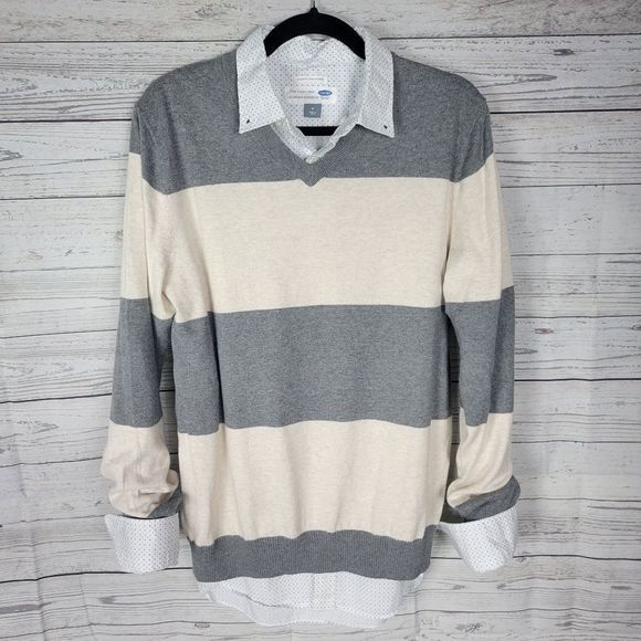 Men's Old Navy Button-up w/ Free Layering Sweater, Size Mediums - Picture 1 of 6